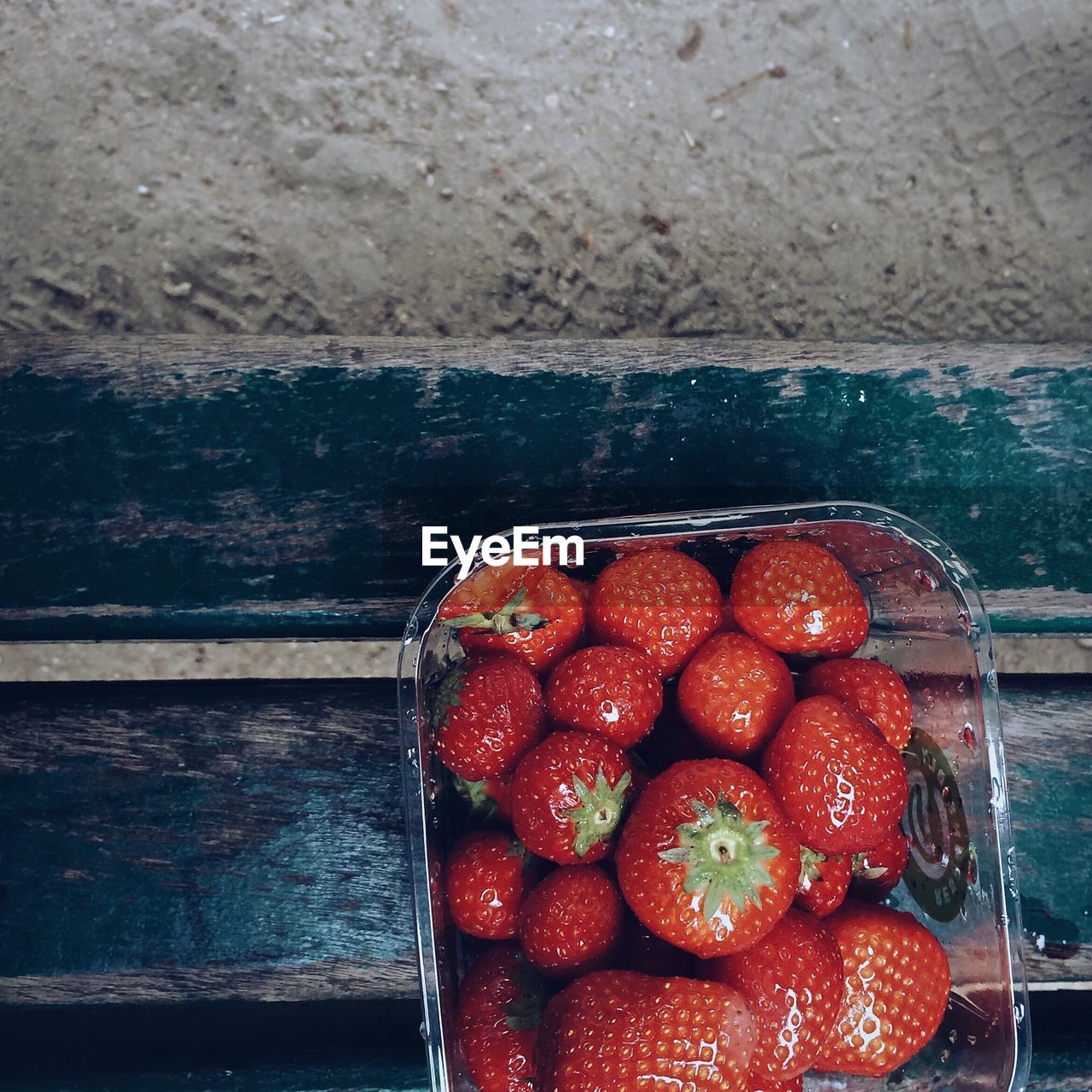 Close-up high angle view of strawberries
