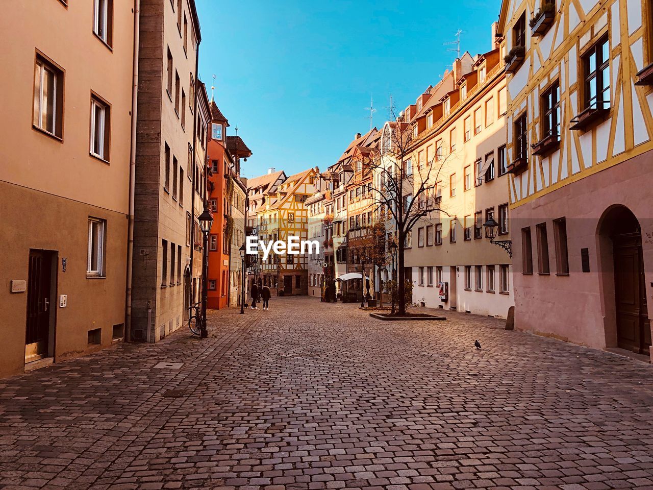 Empty alley amidst buildings in town