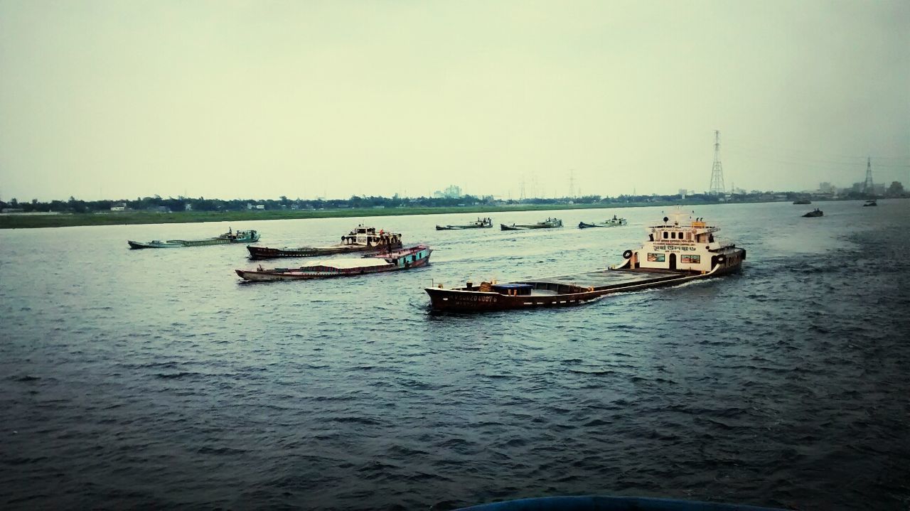 View of boats in river
