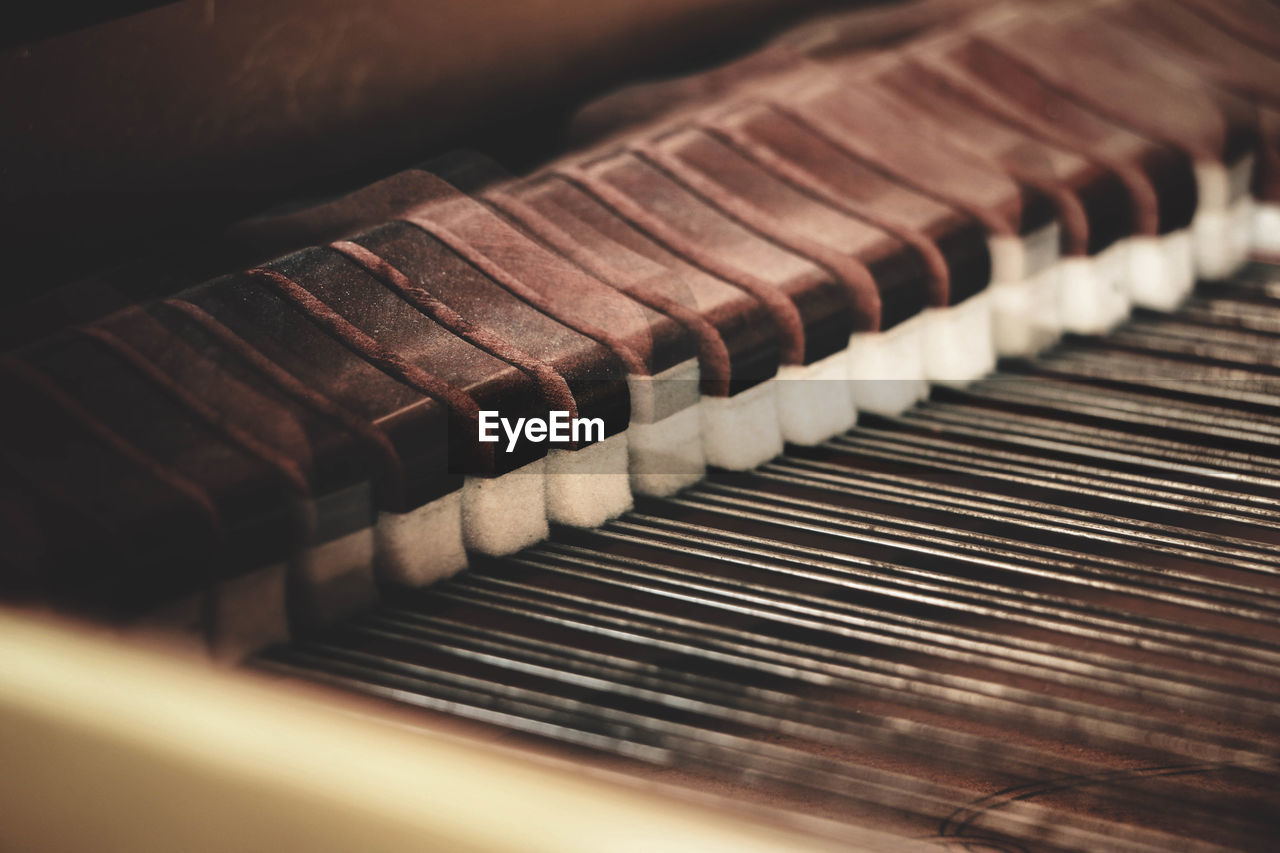 Close-up of piano keys