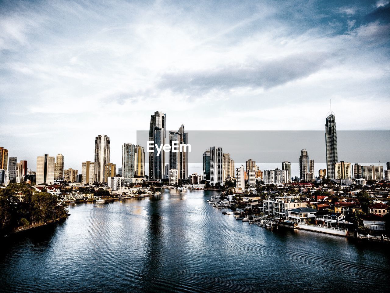 RIVER PASSING THROUGH CITY