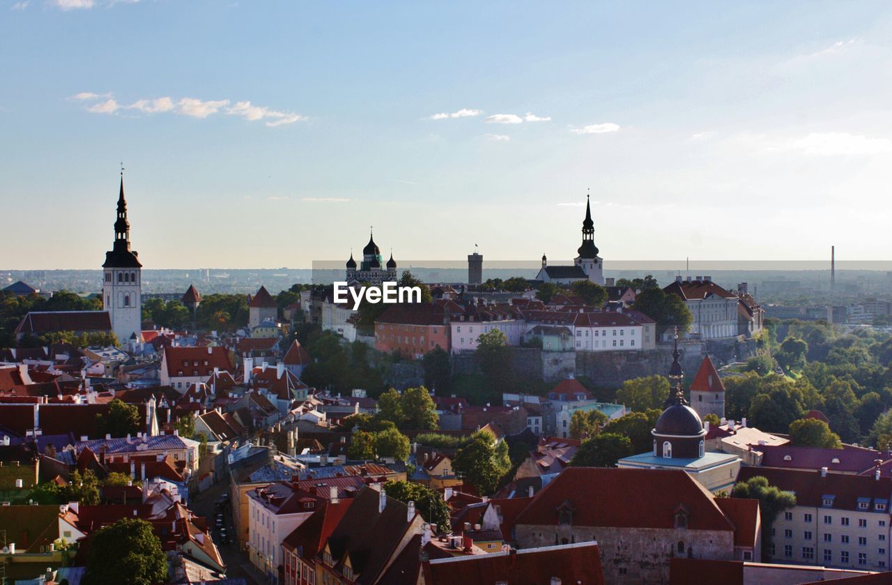 Cityscape with towers