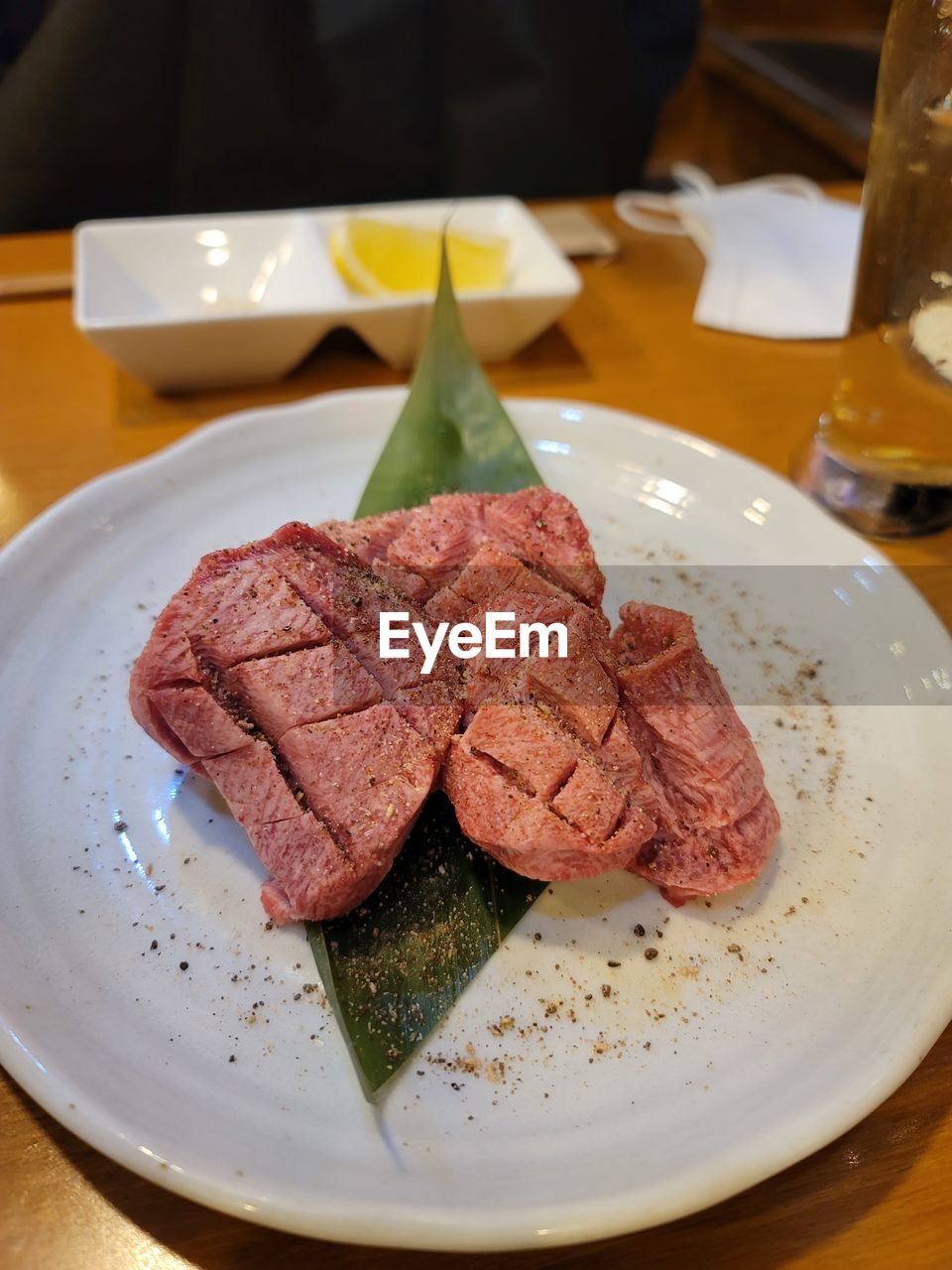 close-up of food in plate on table