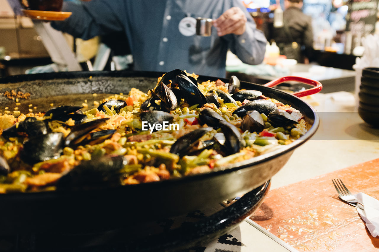 Close-up of food on table