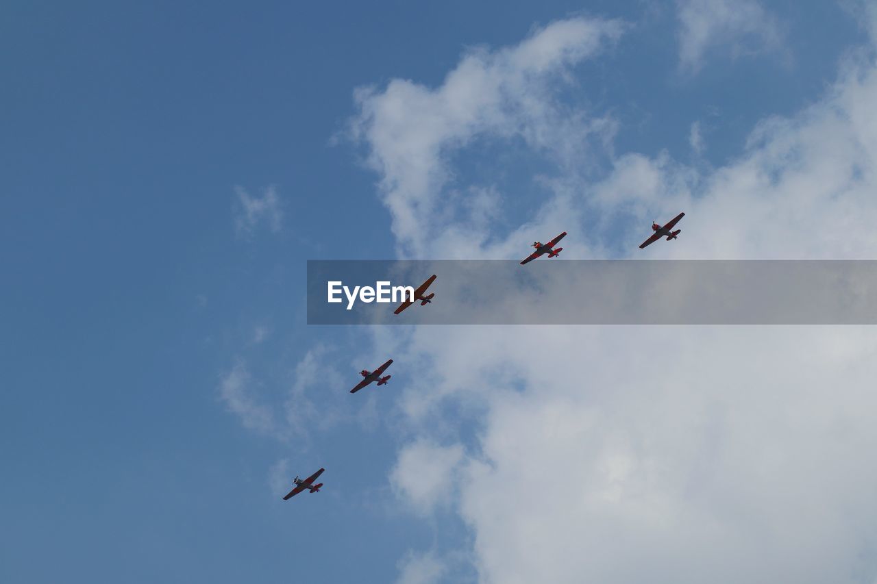 LOW ANGLE VIEW OF AIRPLANE IN SKY