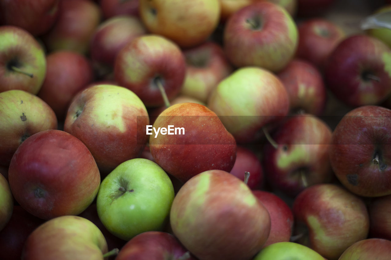 Texture with apples. ripe fruits are sold in the market. a lot of apples lie together. 