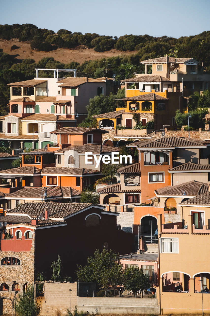 High angle view of townscape against sky