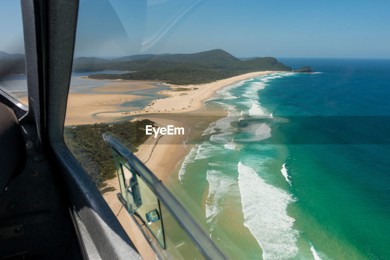 High angle view of beach