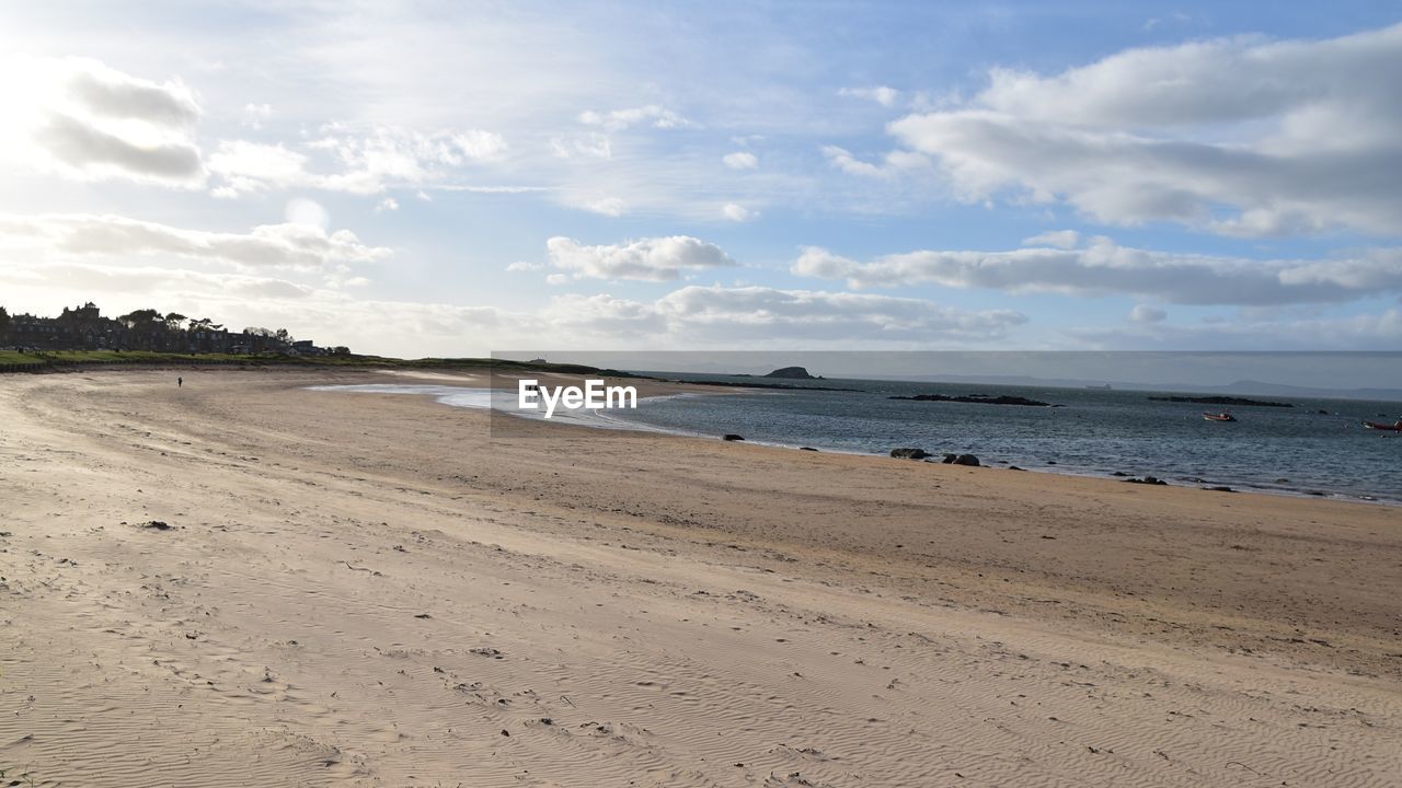 Scenic view of beach against sky