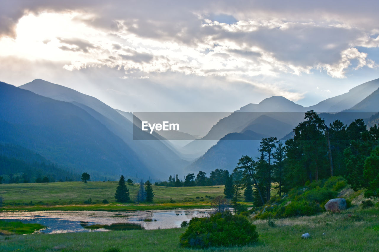 Scenic view of mountains against sky