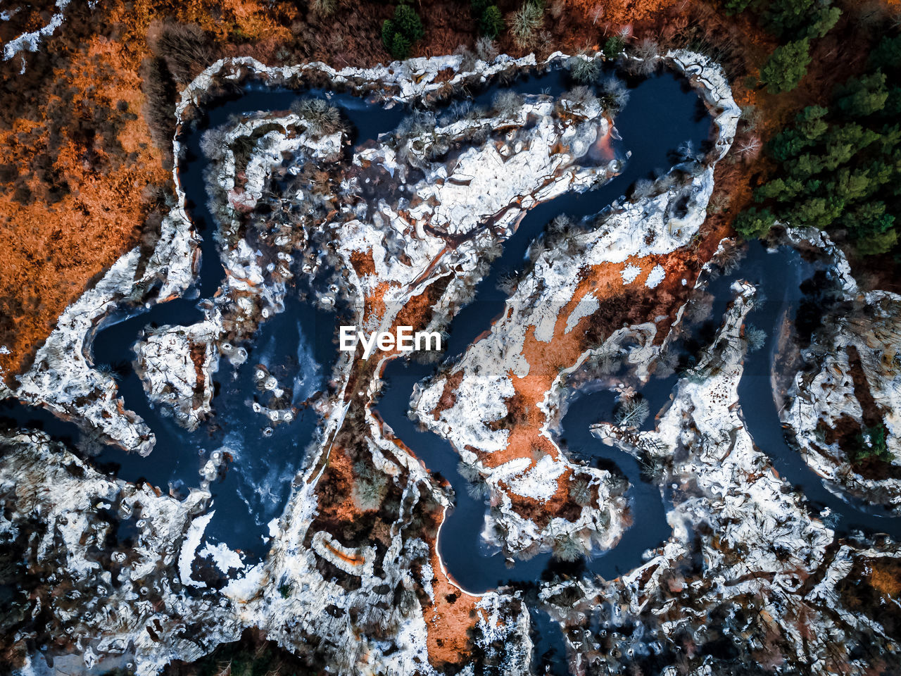 aerial view of snow covered landscape