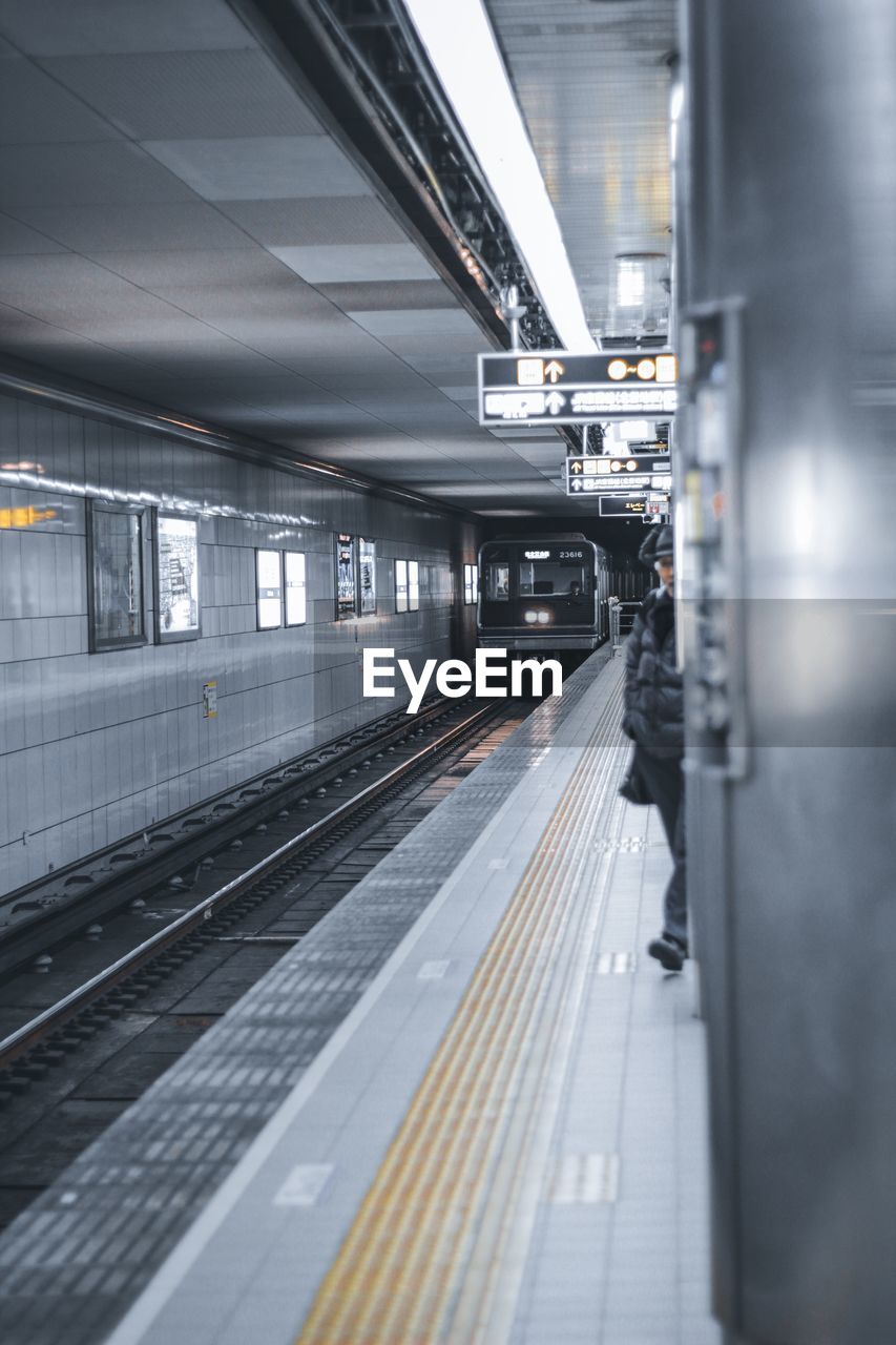 Train at railroad station platform