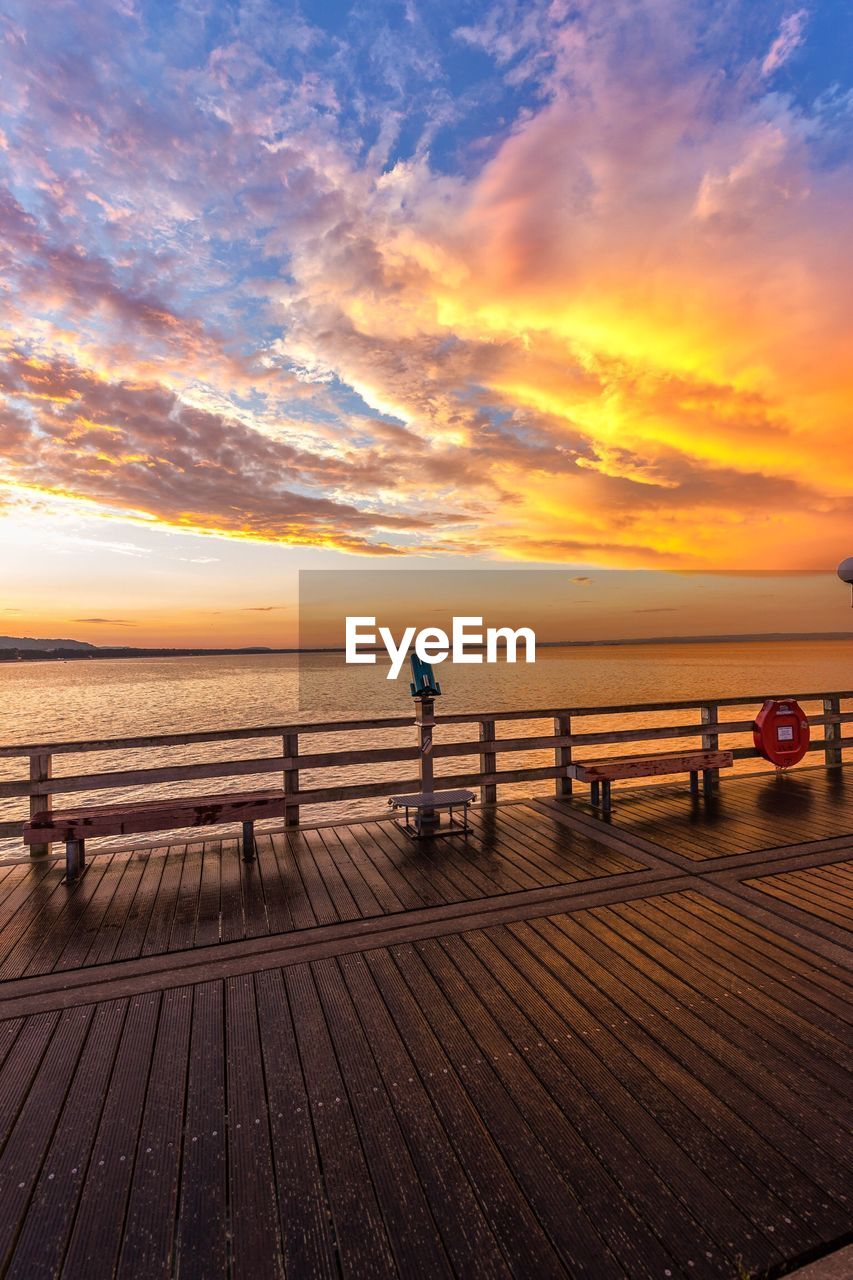 SCENIC VIEW OF SEA AGAINST SKY AT SUNSET