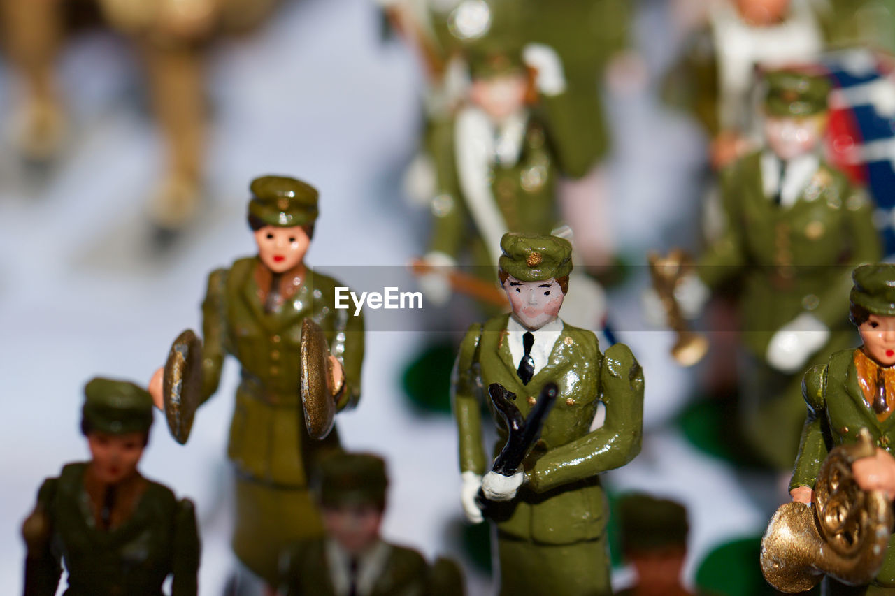 Soldier figurines on table