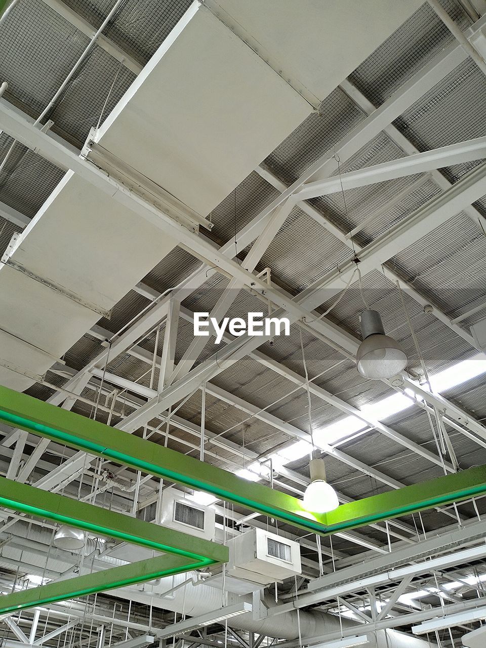 Low angle view of factory ceiling