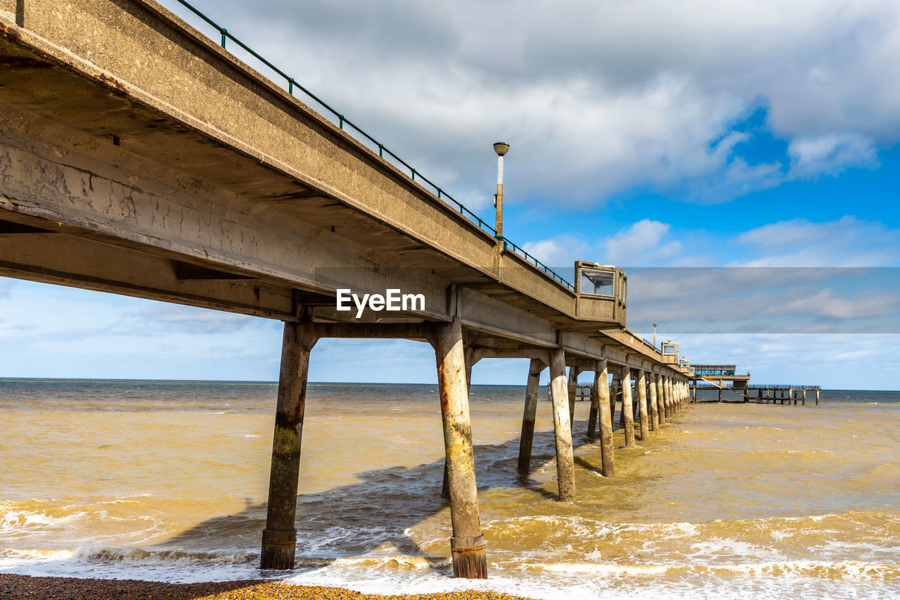 Pier over sea against sky