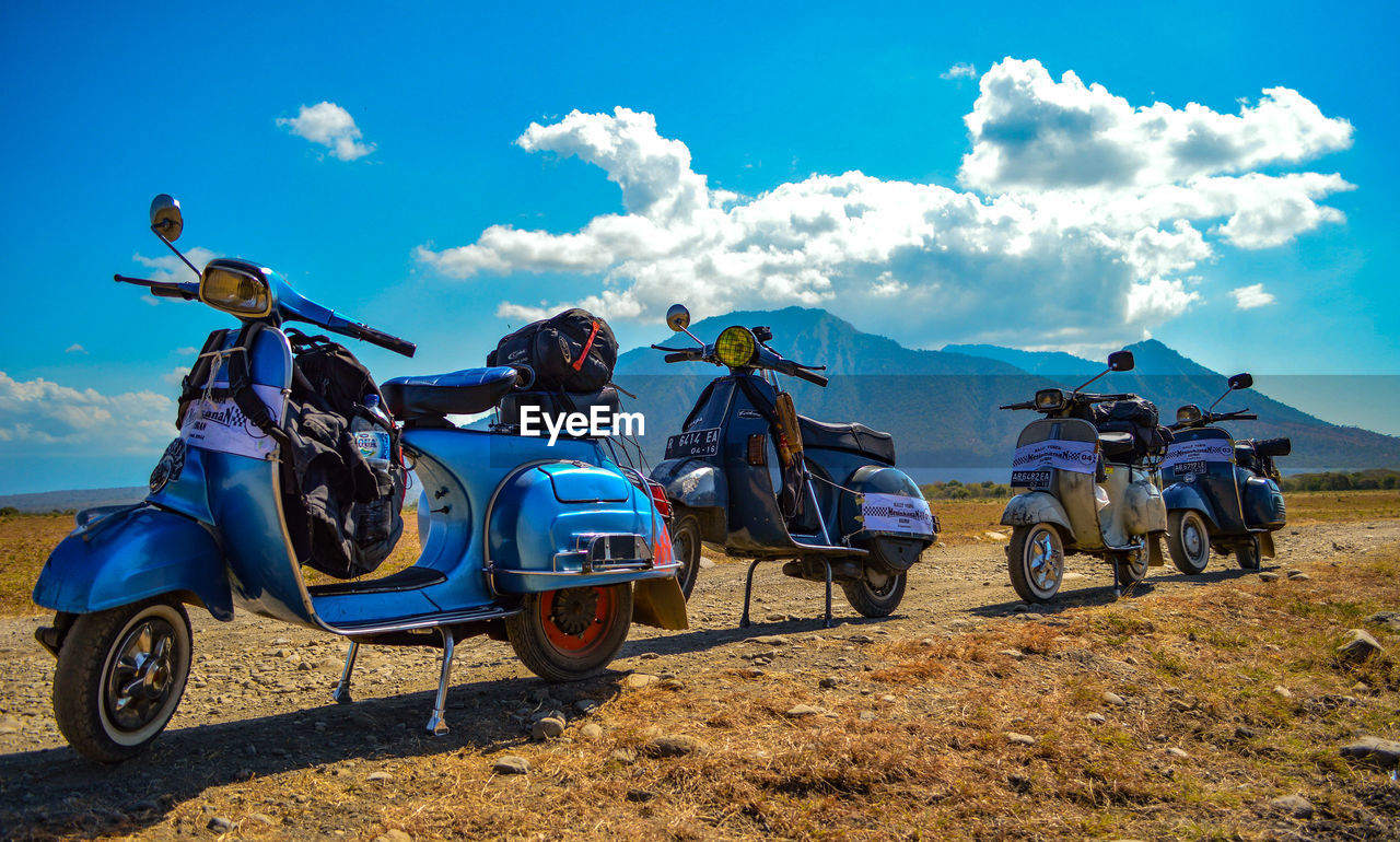 BICYCLES ON FIELD