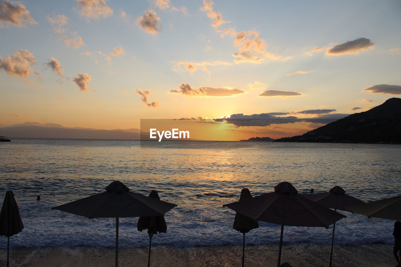 SCENIC VIEW OF SEA DURING SUNSET