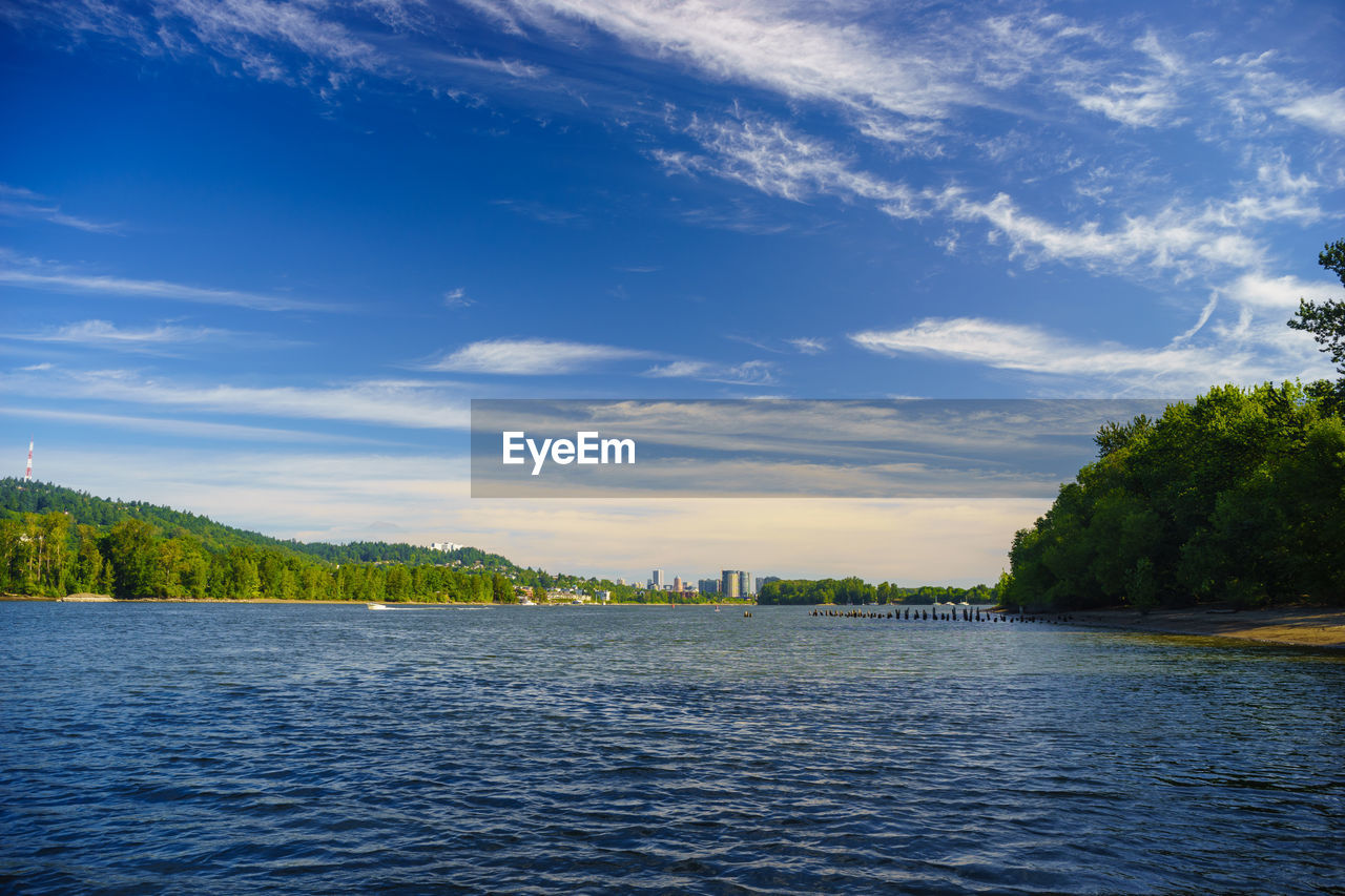 Scenic view of river against sky