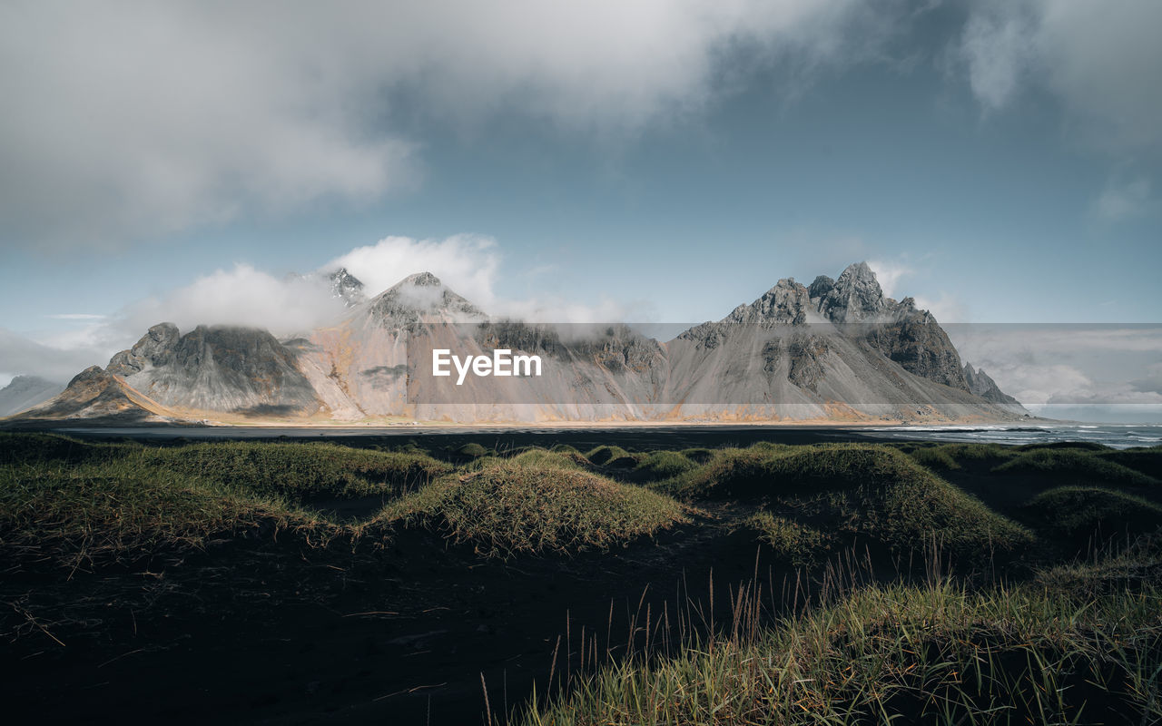 Panoramic view of vestrahorn, iceland