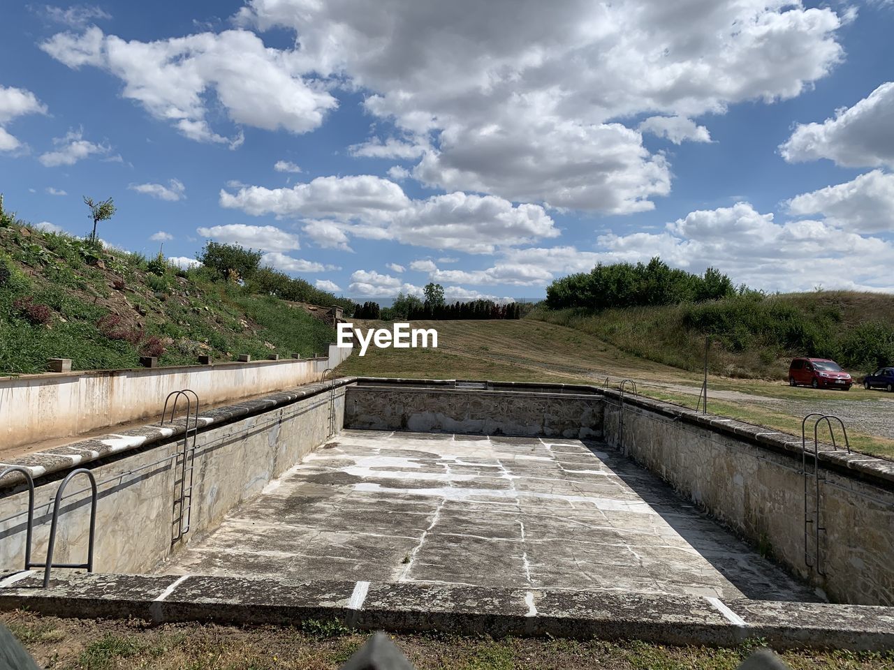 Scenic view of land against sky