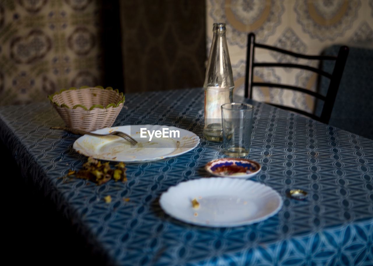 high angle view of coffee on table