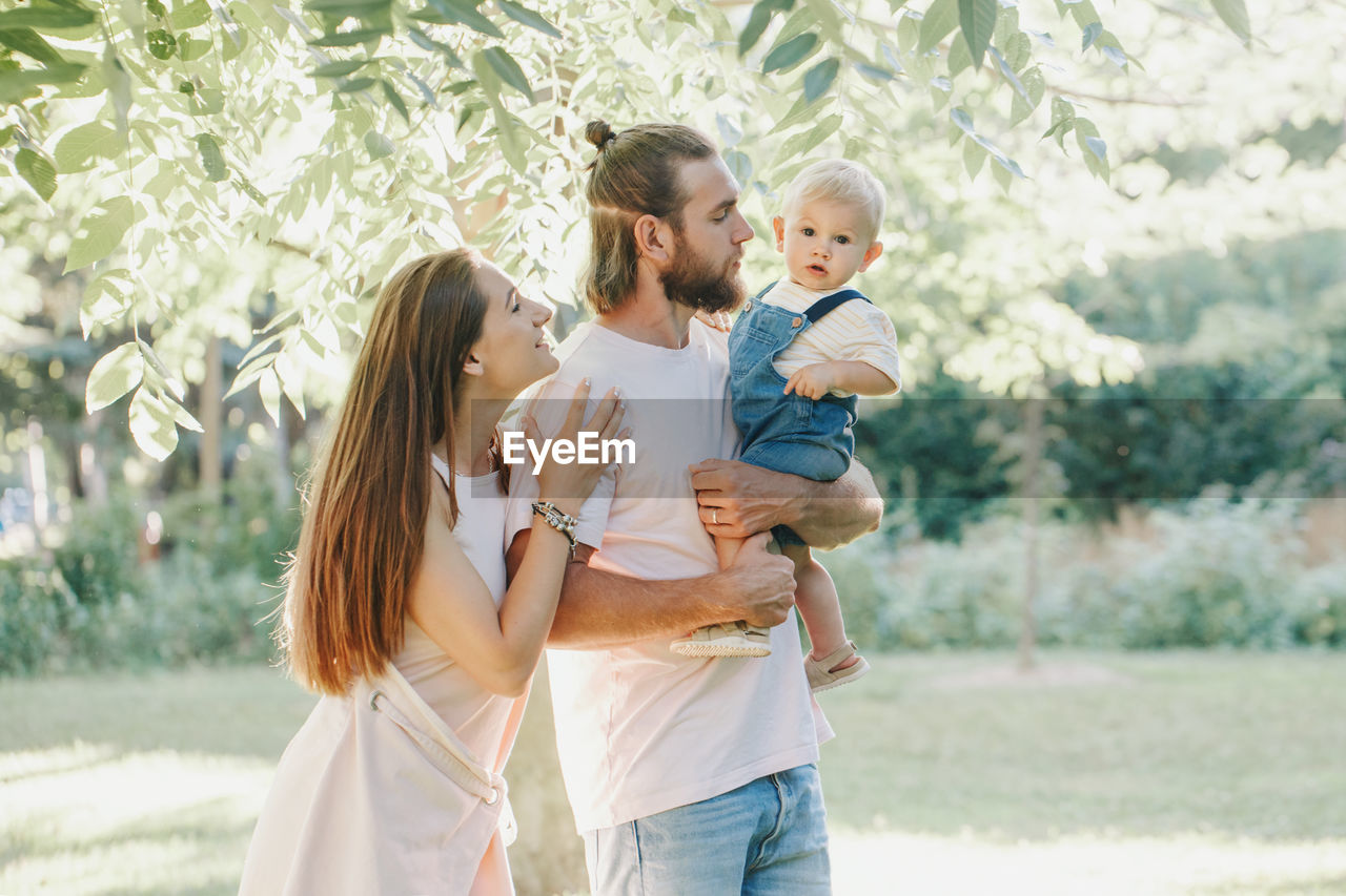 Cheerful family at park