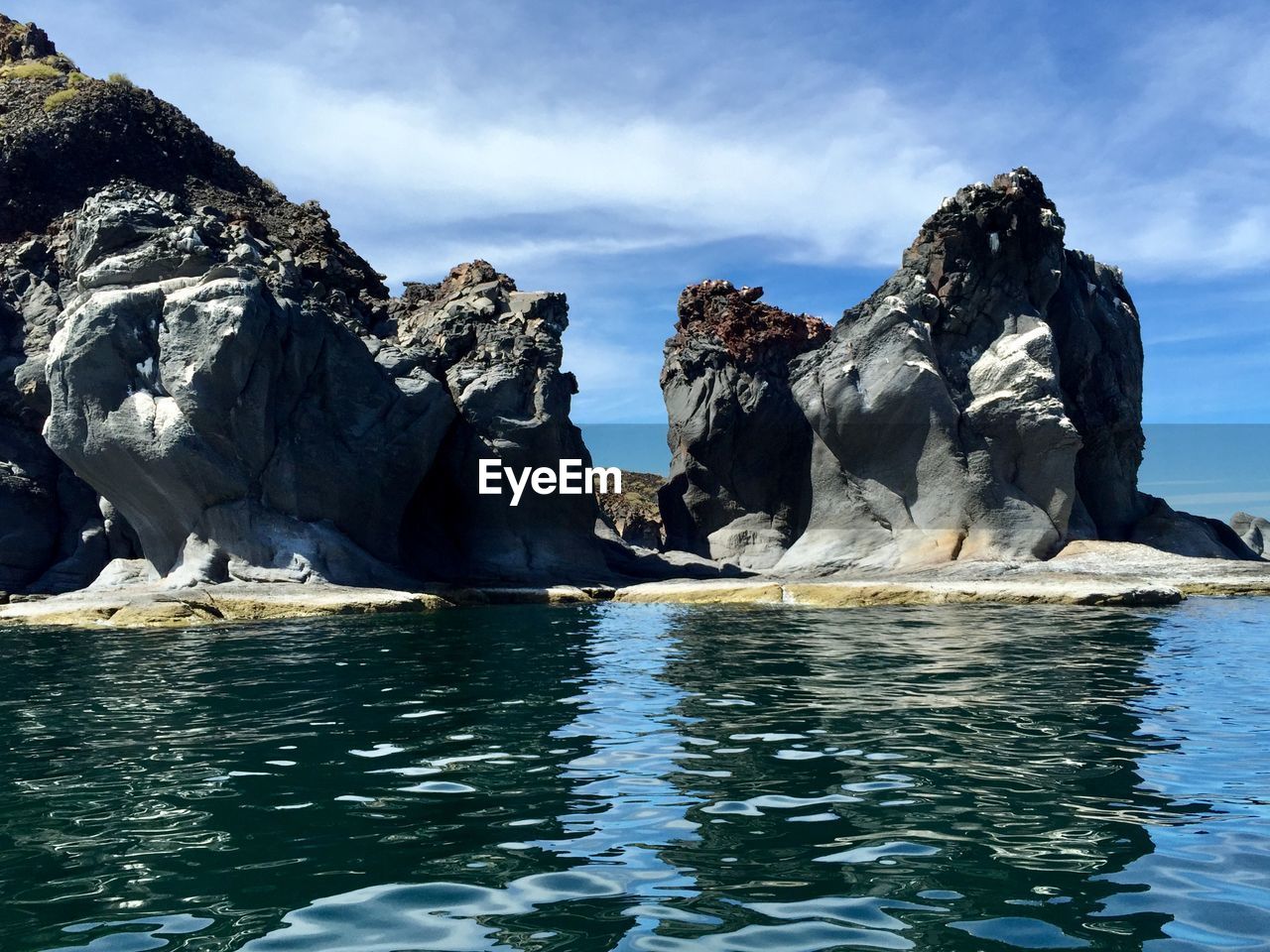 SCENIC VIEW OF SEA AND ROCKS