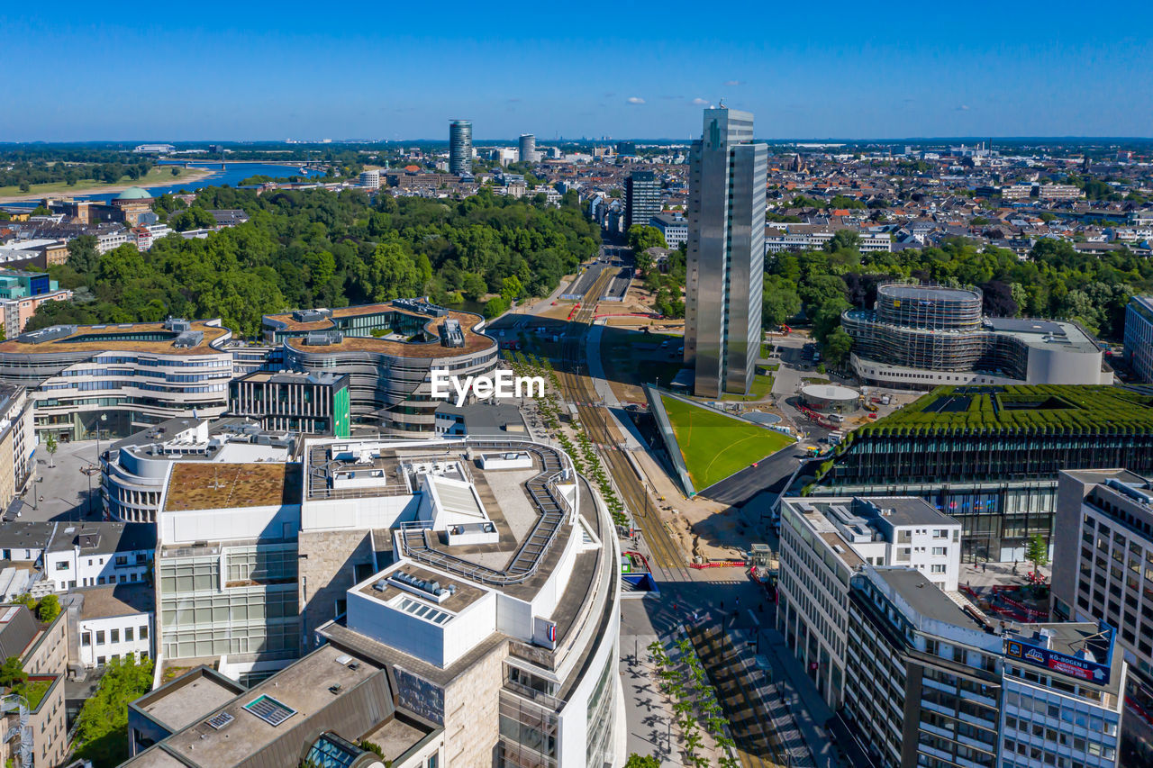 Düsseldorf from a bird's eye view, drone photography