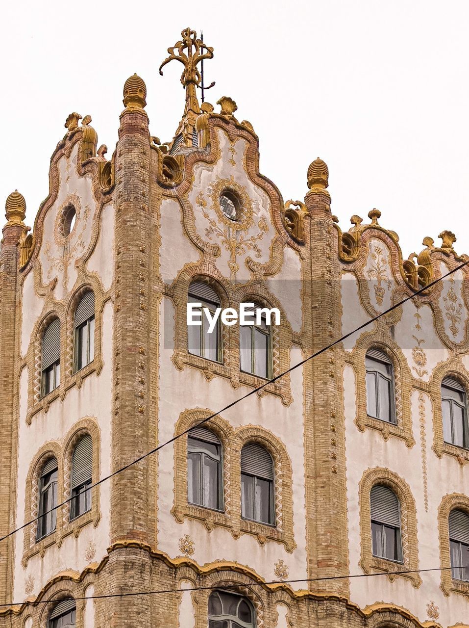 Low angle view of art nouveau building in budapest