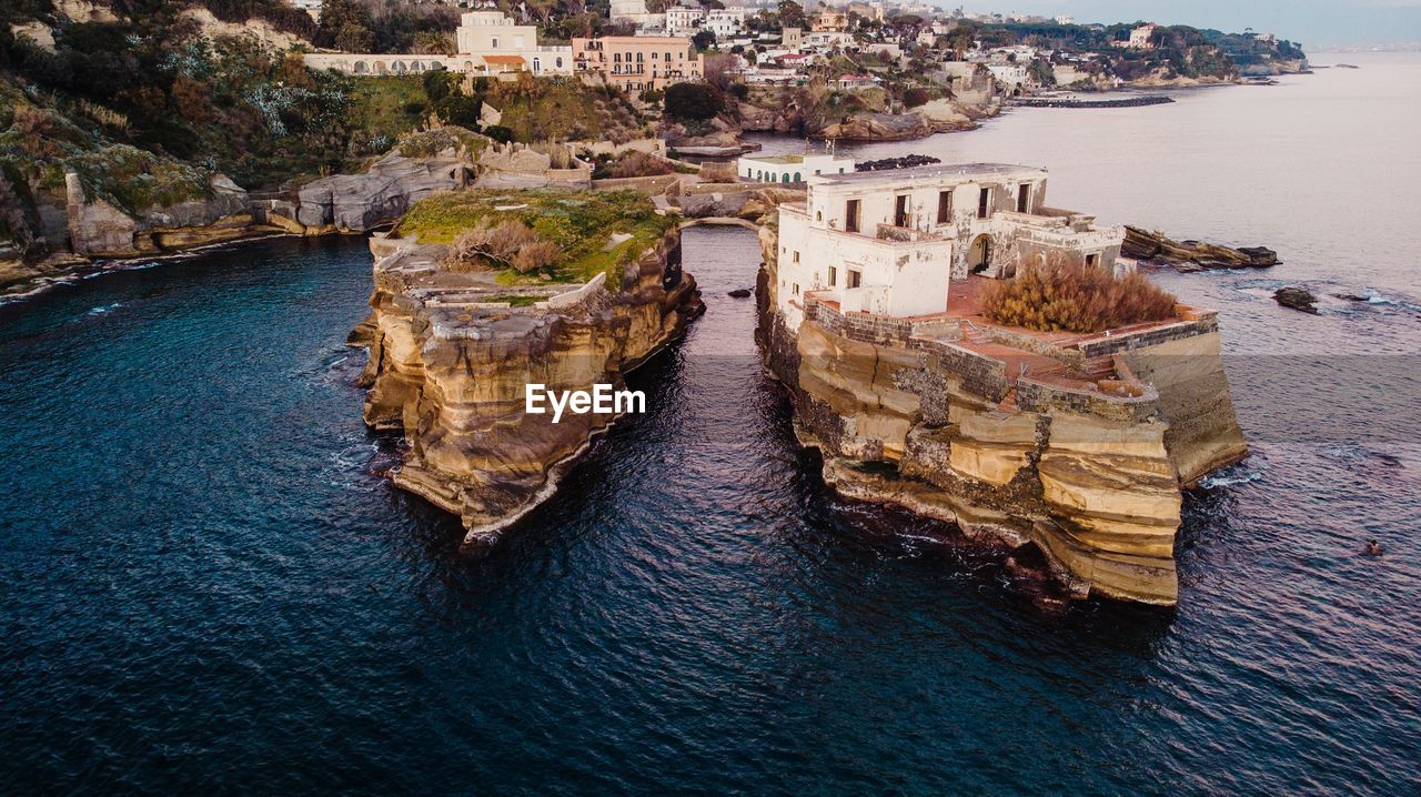 High angle view of beach