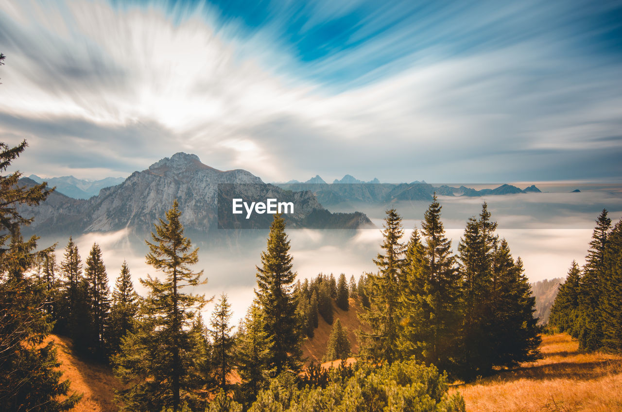 A long exposure from the top of a mountain