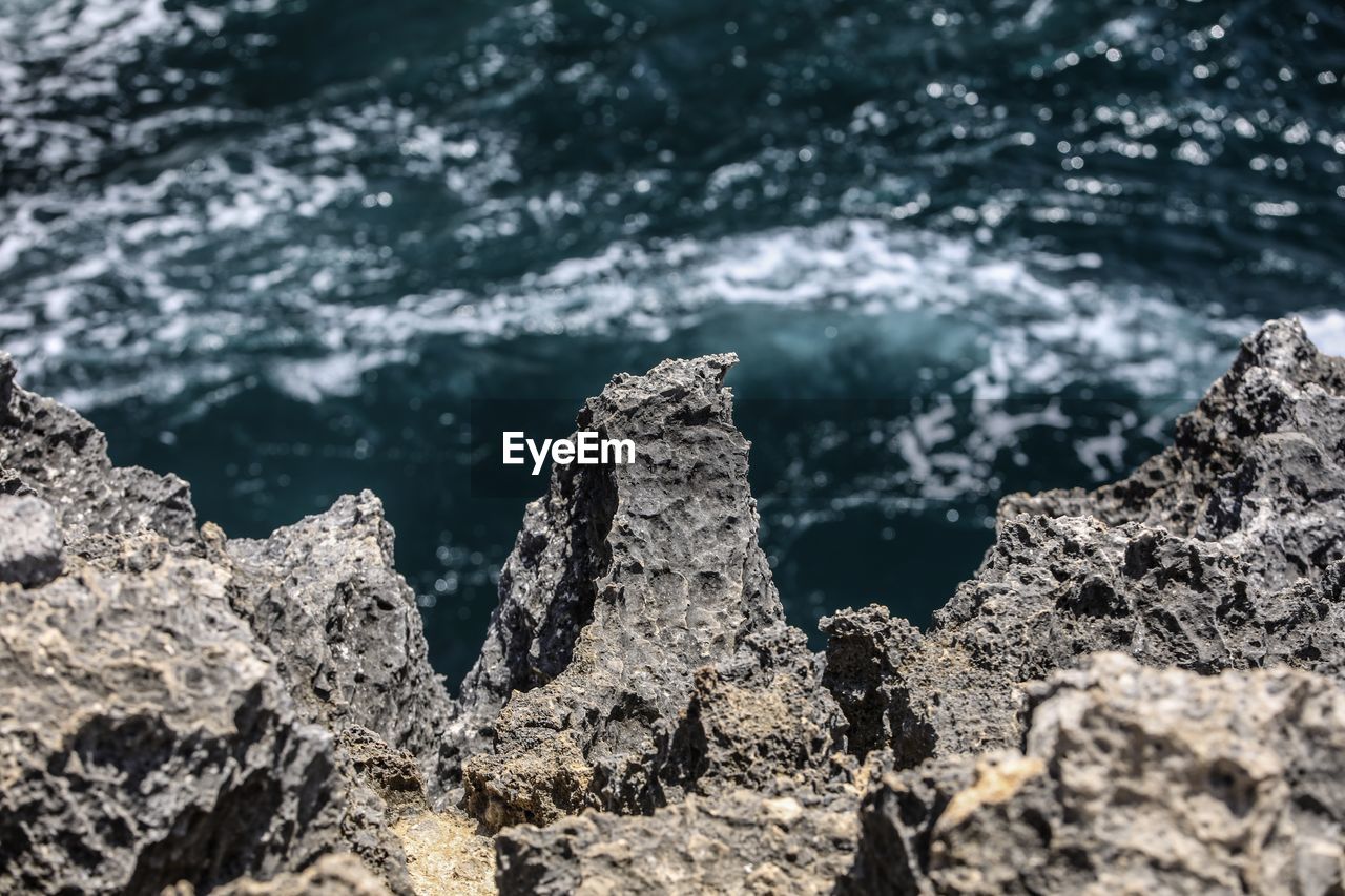 Close-up of rocks on beach