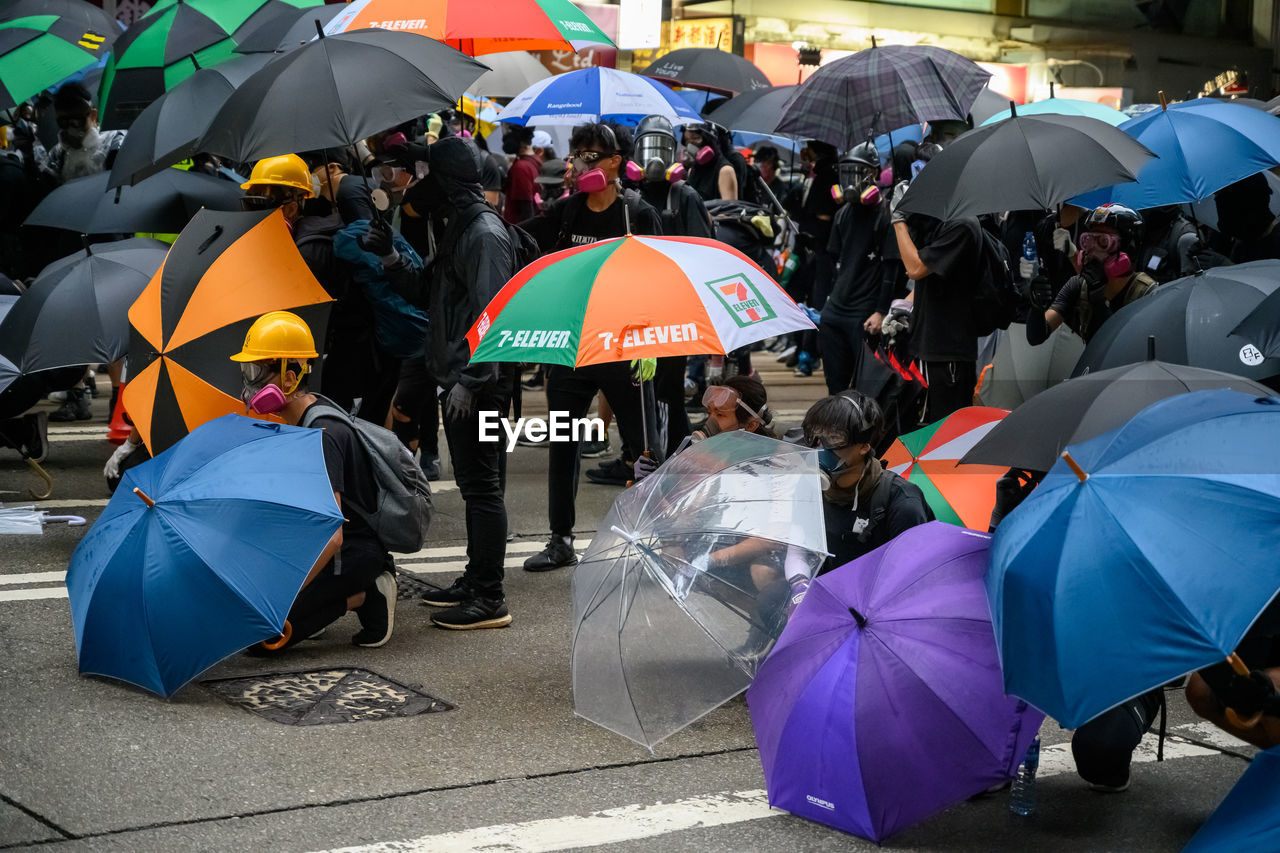 Protesters on street