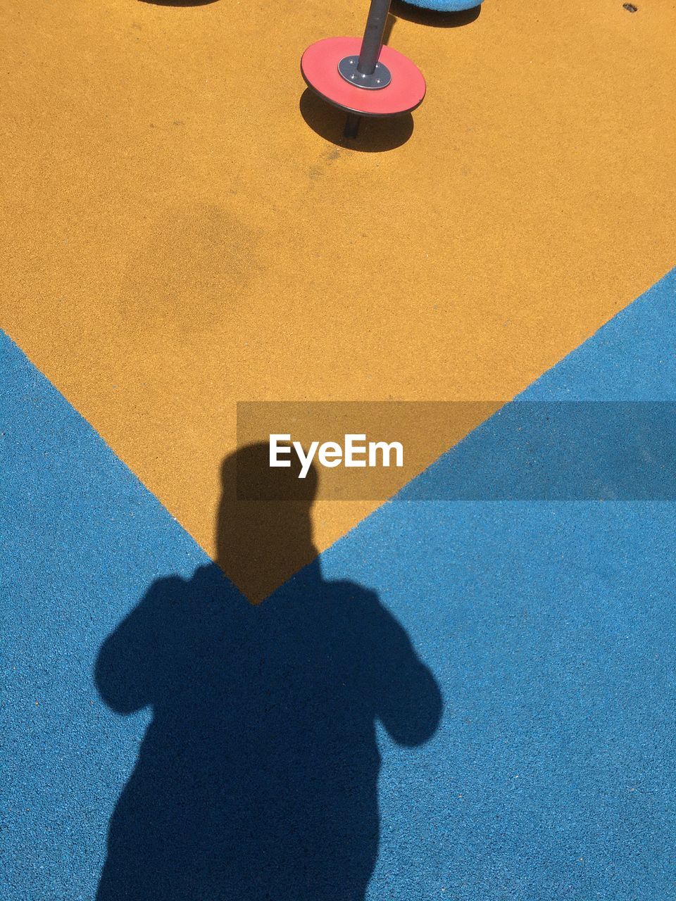 High angle view of man on wall