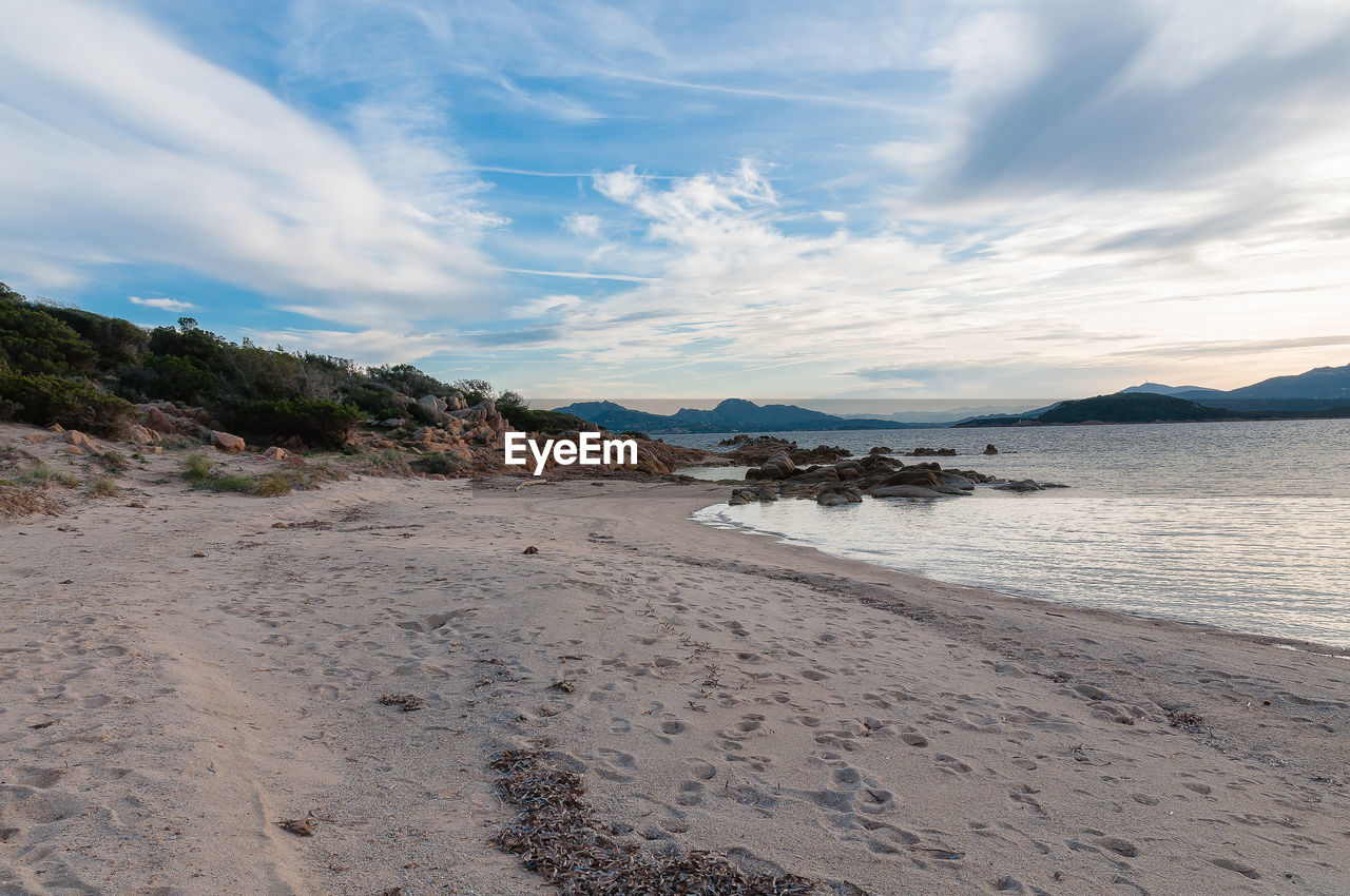 Scenic view of beach against sky