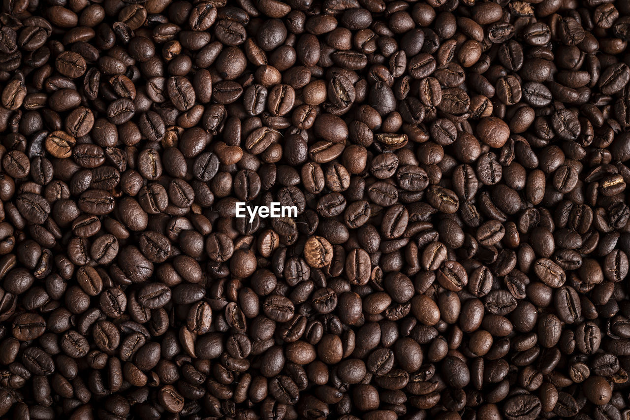 Full frame shot of roasted coffee beans