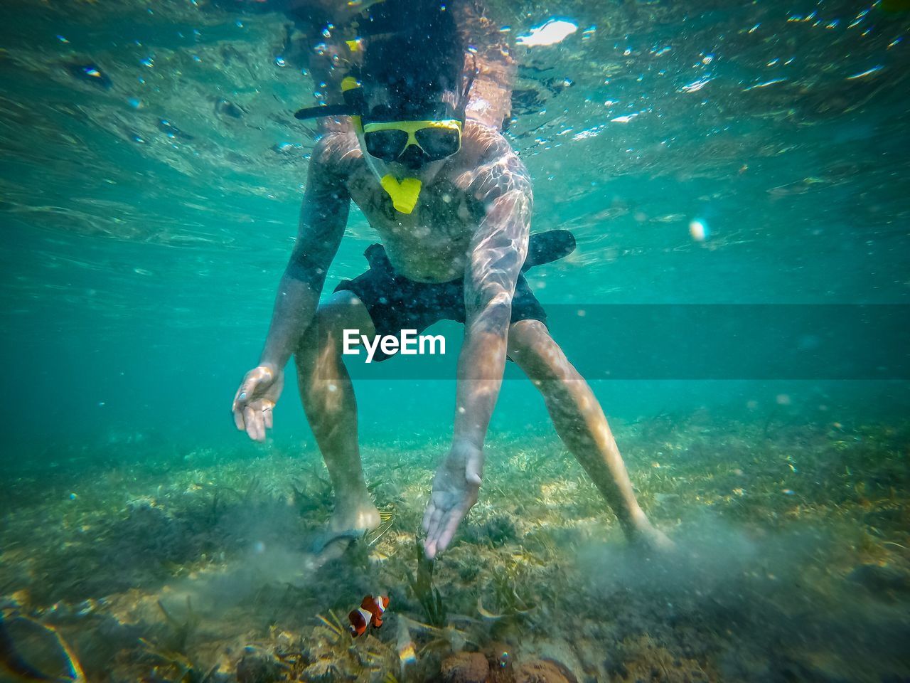 Full length of man swimming in sea