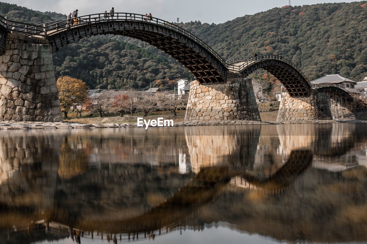 Arch bridge over river