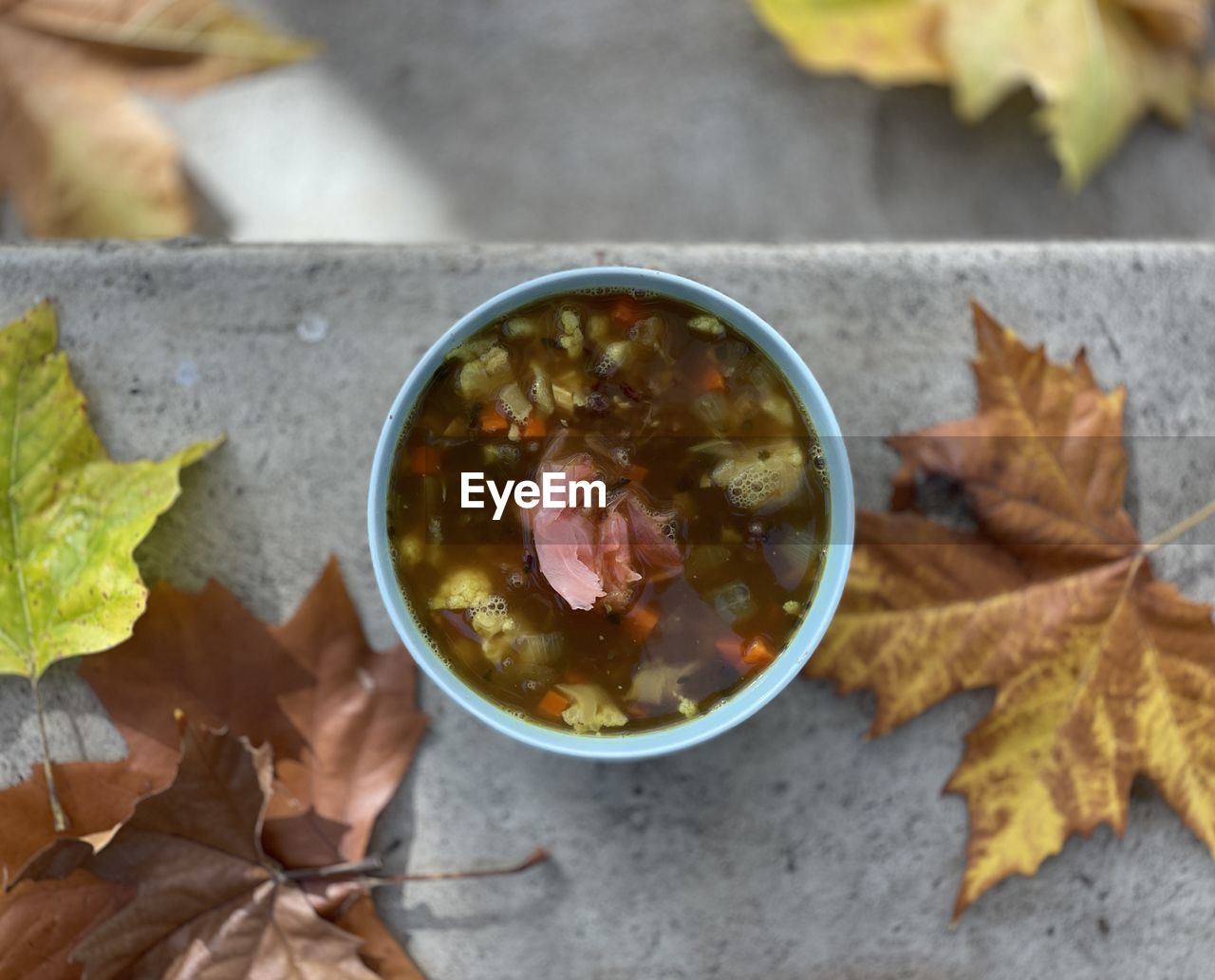 High angle view of food on table