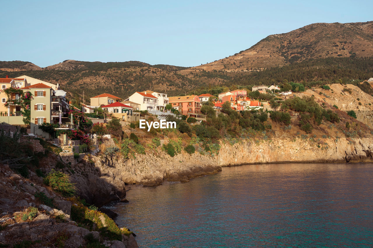 View towards assos town, kefalonia island