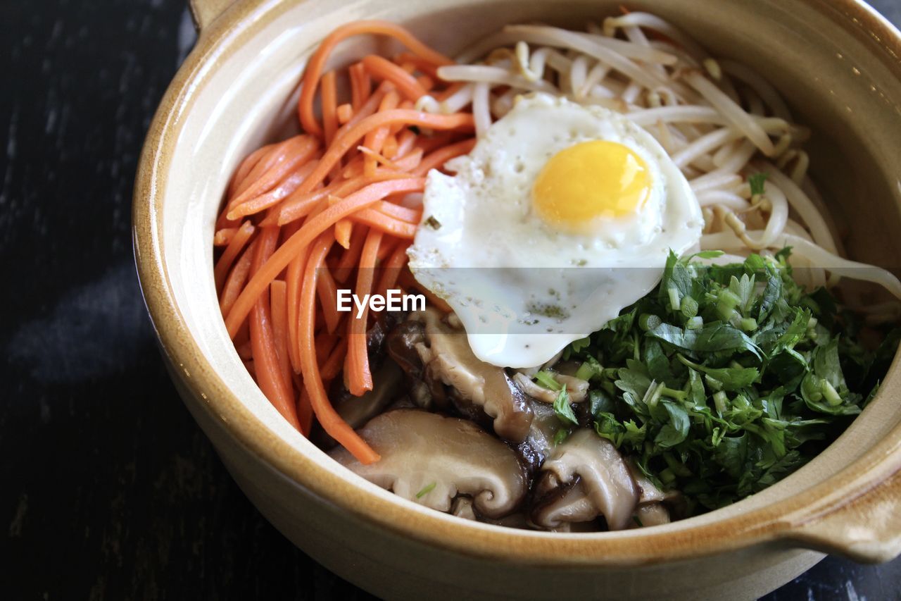 Close-up of noodles in bowl