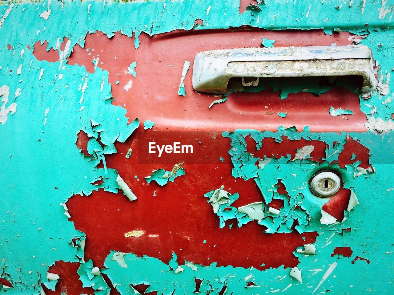 Close-up of abandoned mailbox