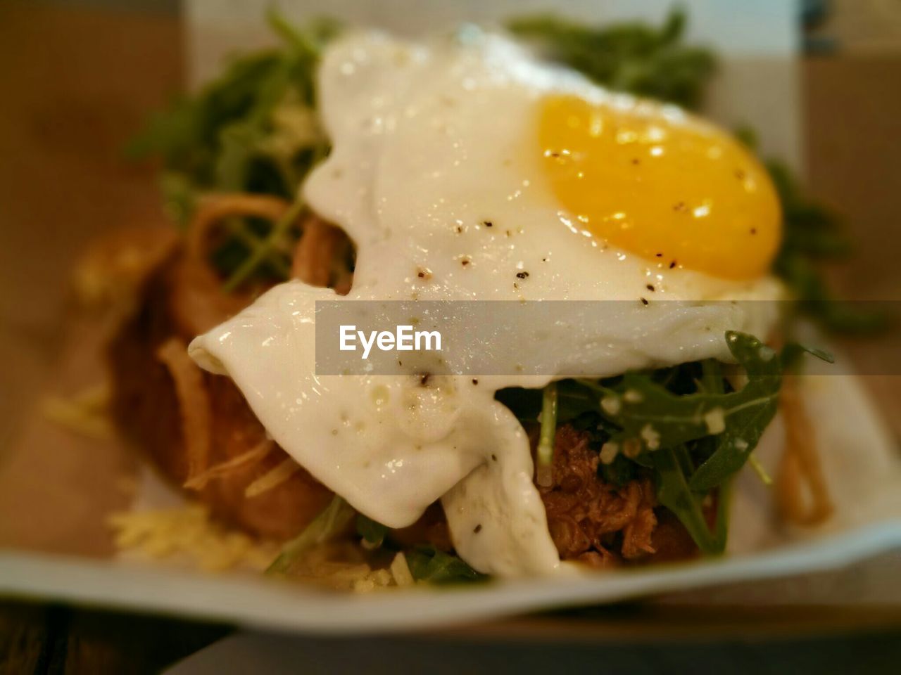 Close-up of omelet served in plate