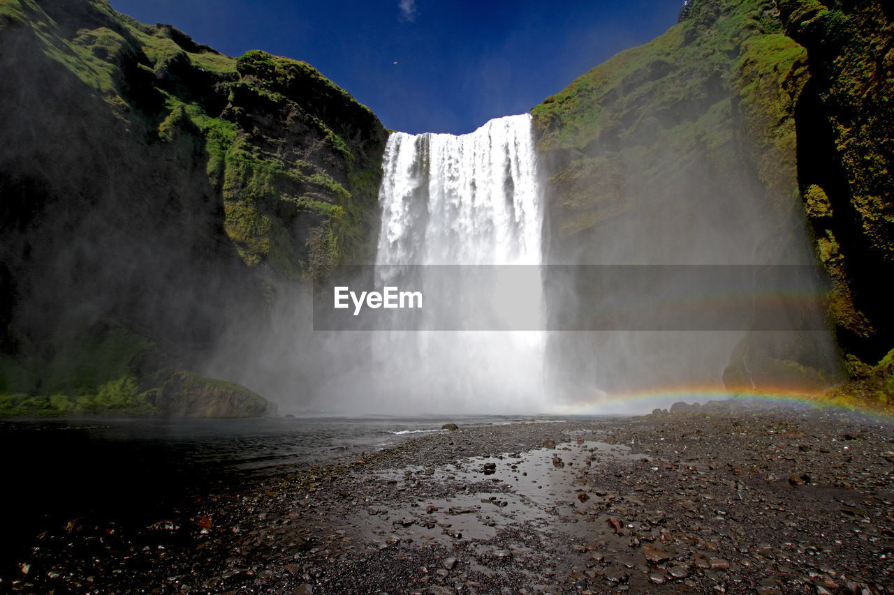 Scenic view of waterfall