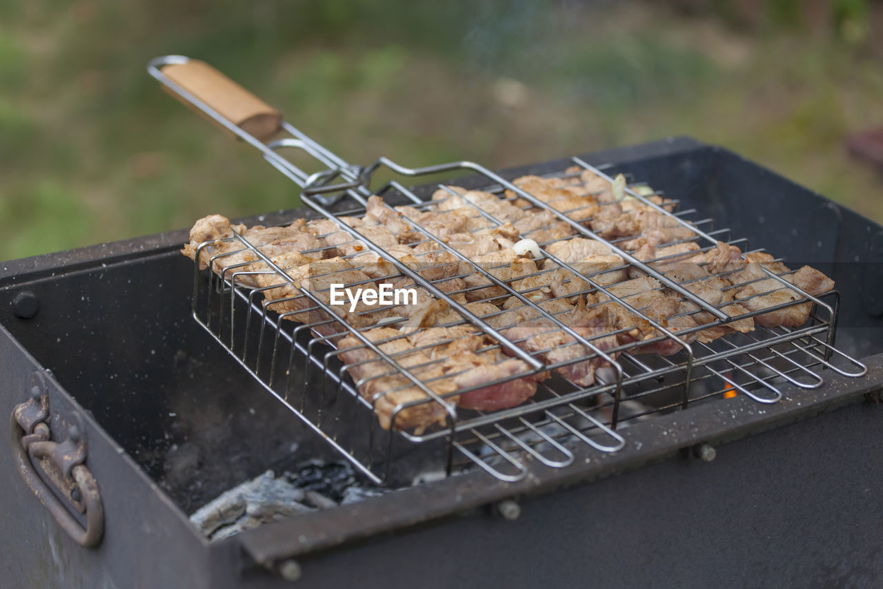 Barbecue grill, meat grilling