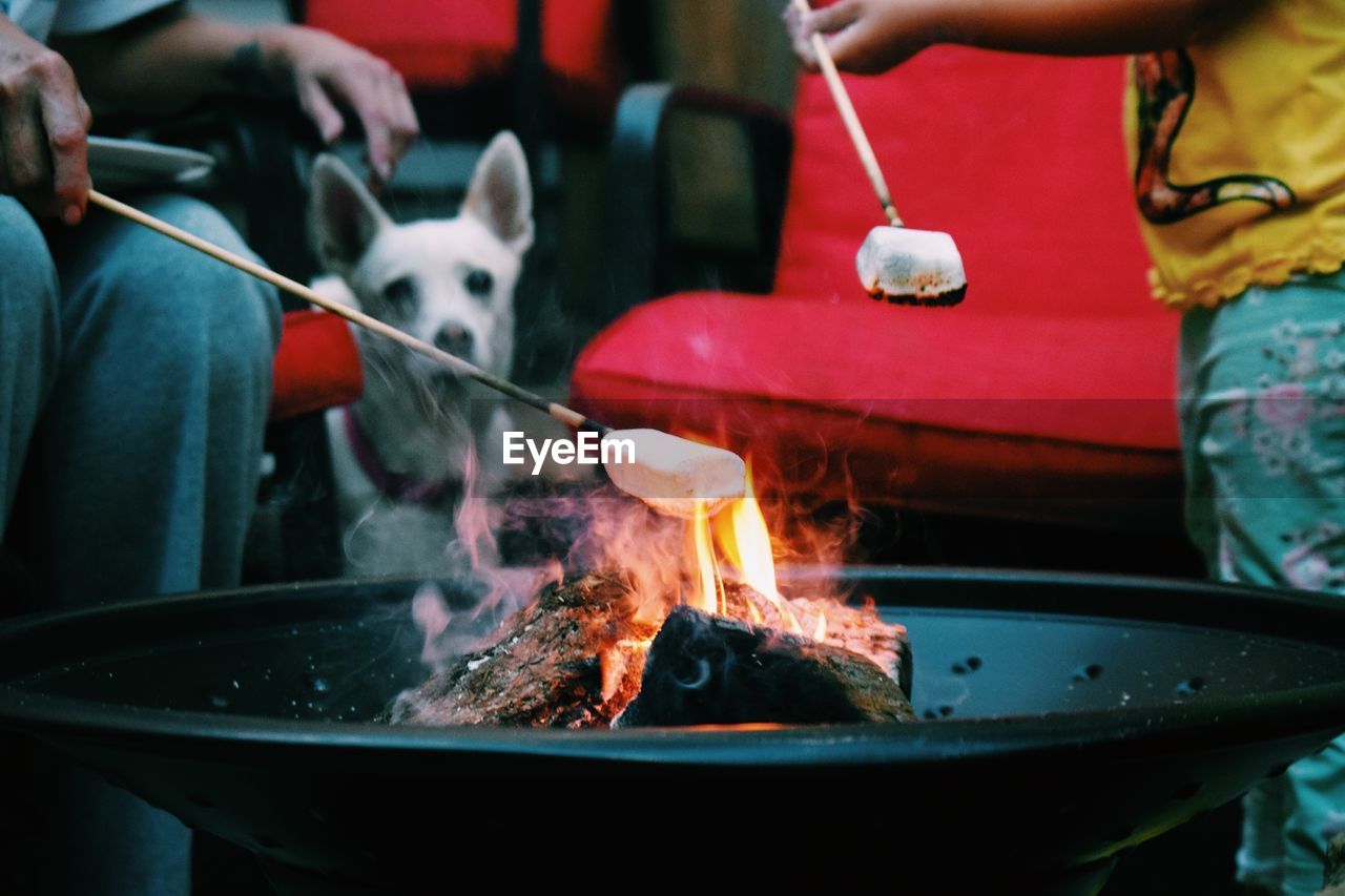 Close-up of barbecuing food