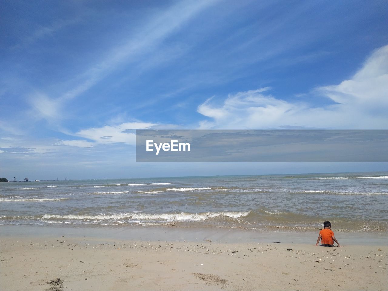 REAR VIEW OF WOMAN ON BEACH