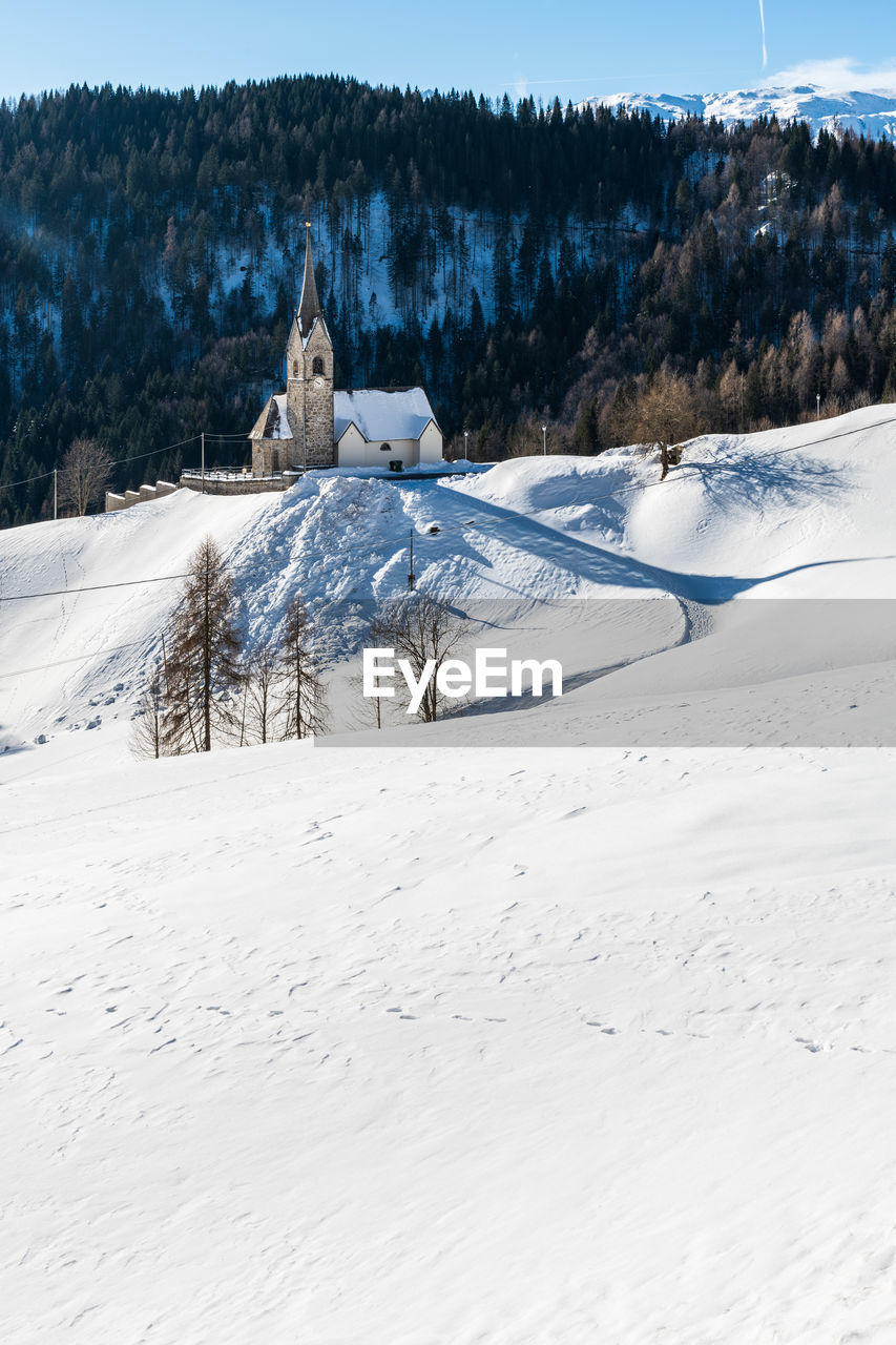 San lorenzo church in sauris di sopra. dream winter