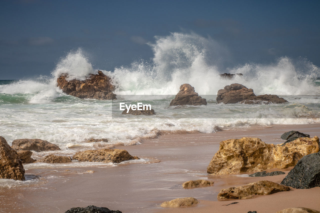 Big waves at the beach, atlantic ocean 